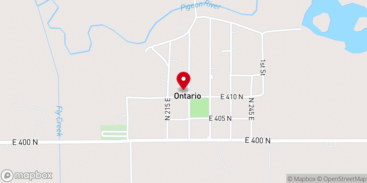 Map showing location of Ontario Community Church