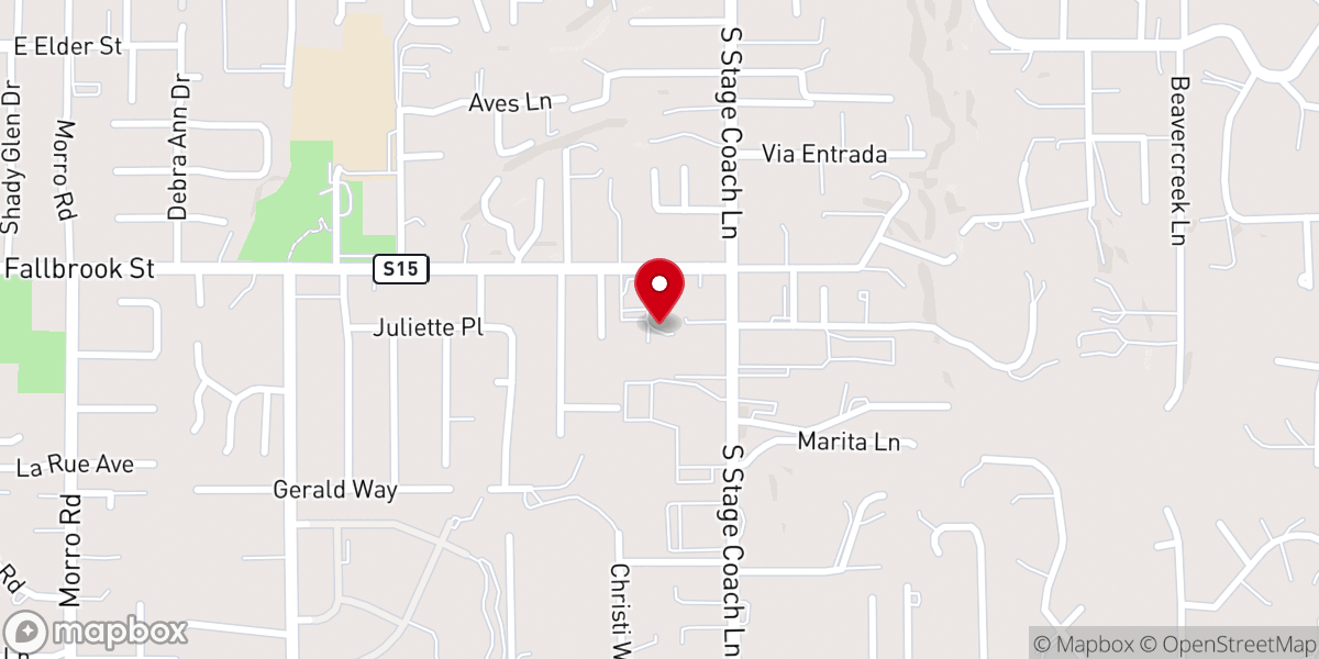 Map showing location of Grace Fallbrook (PCA)