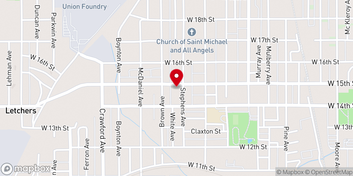 Map showing location of All Saints Catholic Church
