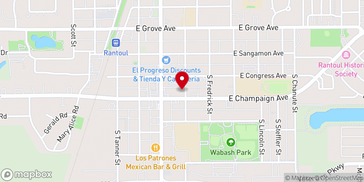 Map showing location of UPCI - Iglesia Pentecostal Unida Internacional “La Senda Antigua” - Rantoul Illinois Español