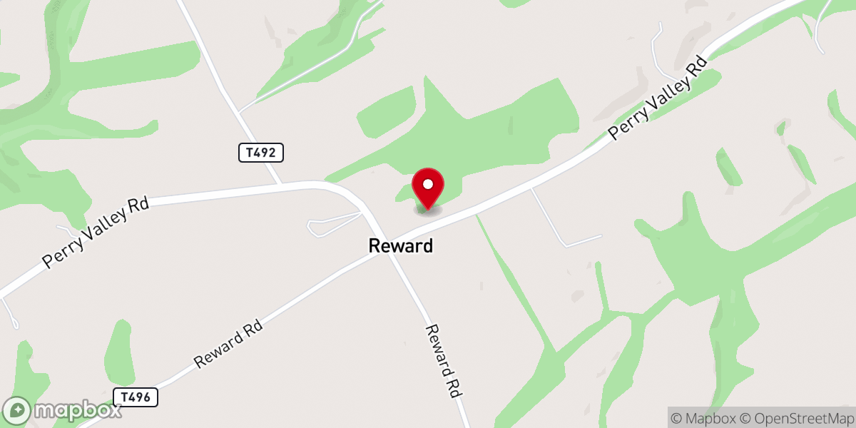 Map showing location of Reward United Methodist Church