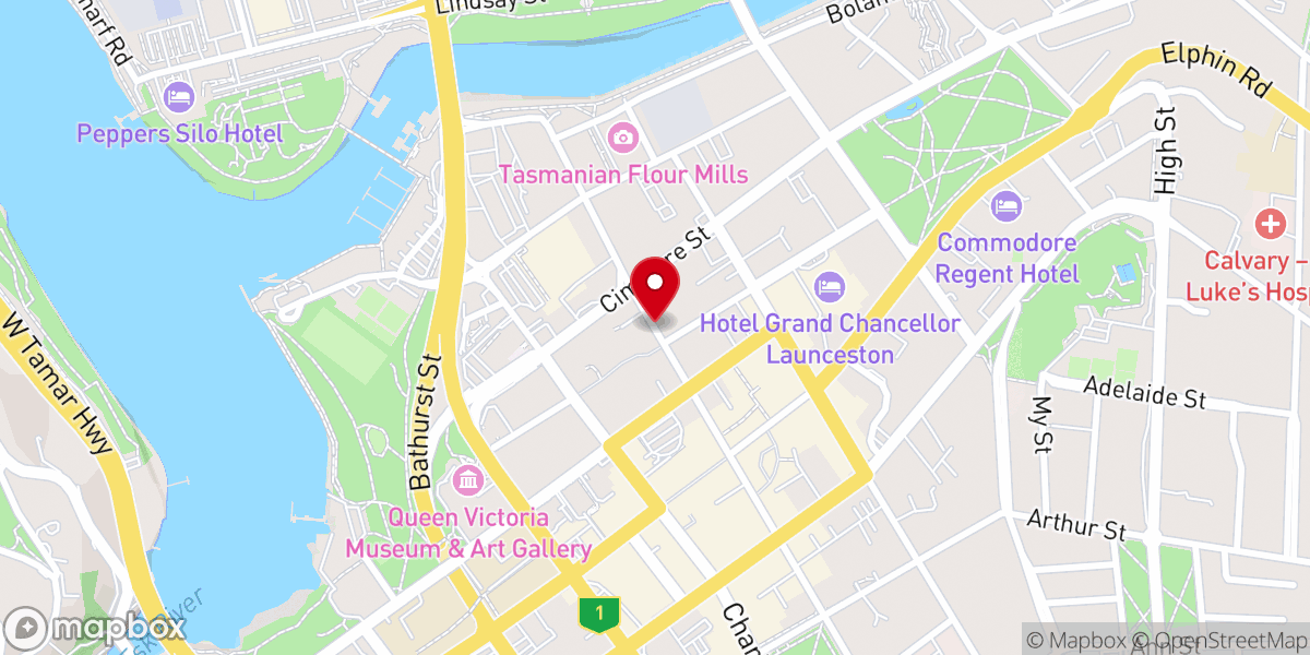 Map showing location of Bethlehem Lutheran Church