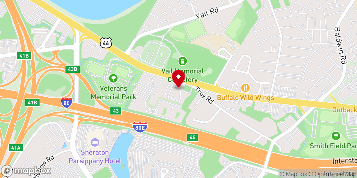 Map showing location of Parsippany Presbyterian Church