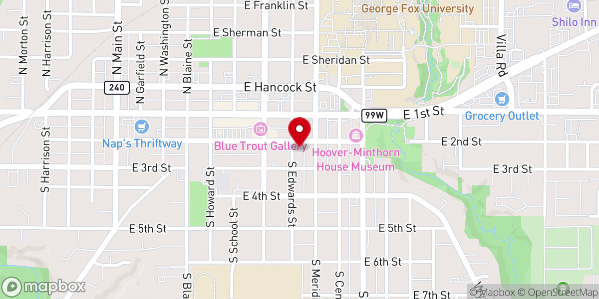 Map showing location of The Roots Newberg