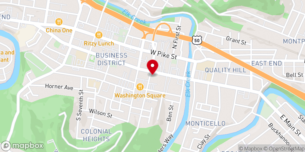 Map showing location of First United Presbyterian Church