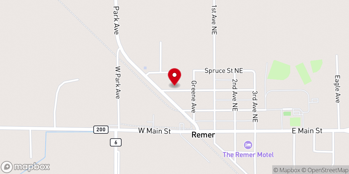 Map showing location of Bethany Lutheran Church