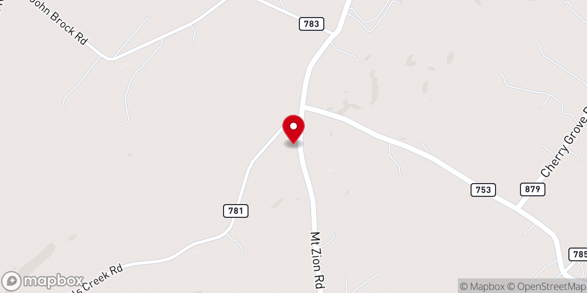 Map showing location of Mt Zion Church of the Brethren
