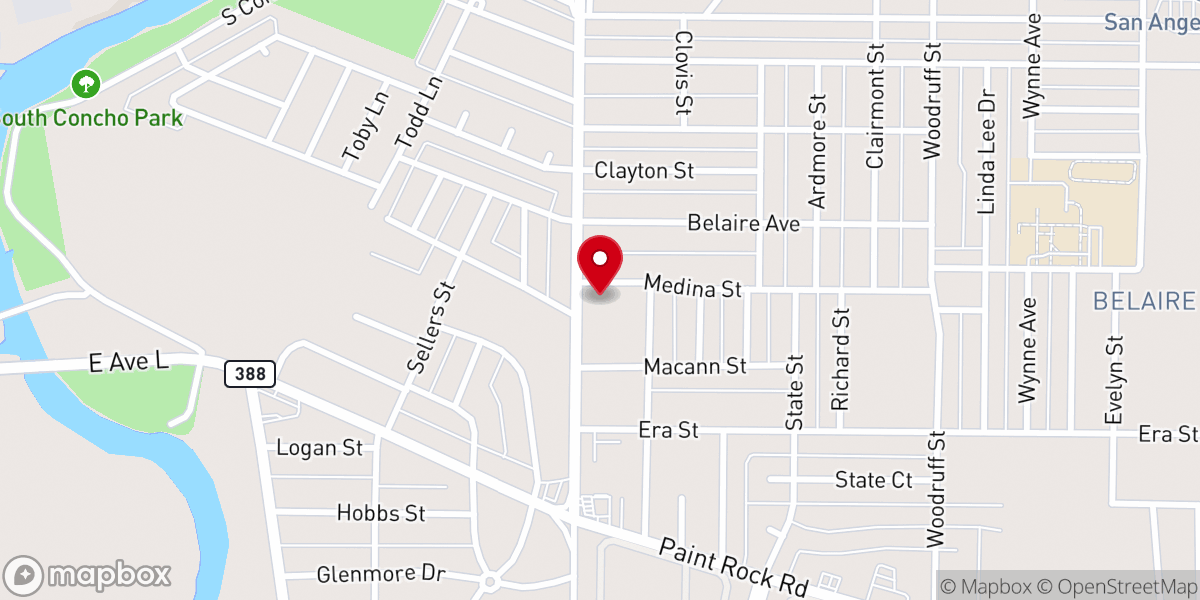 Map showing location of Belmore Baptist Church