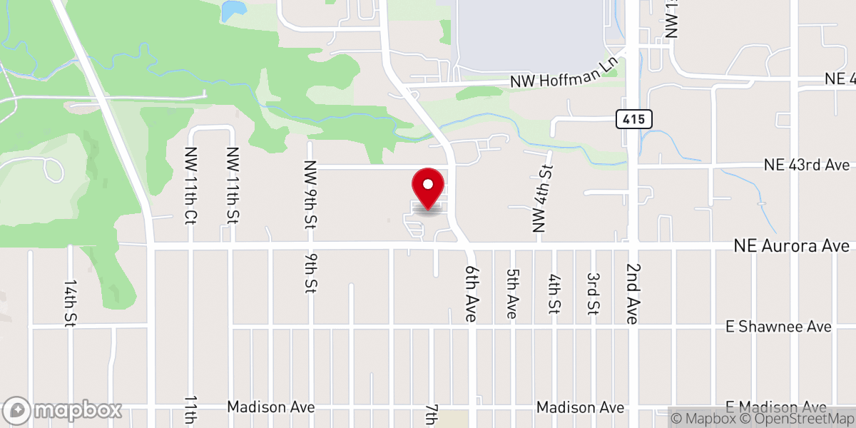 Map showing location of Grant Park Christian Church