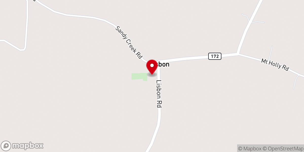 Map showing location of Lisbon United Methodist Church