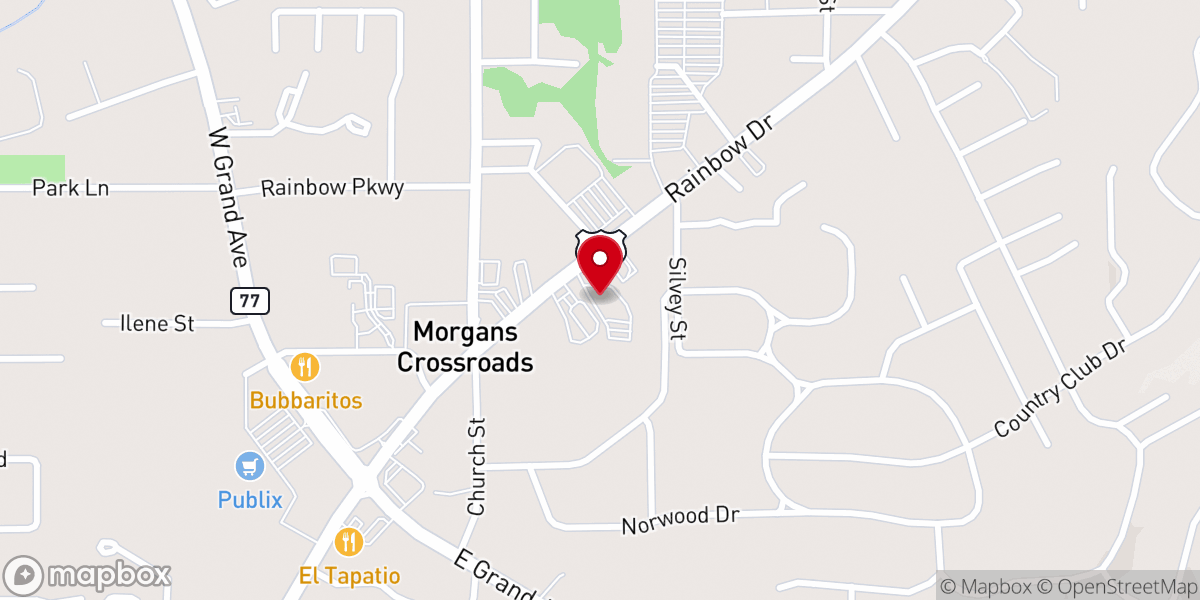 Map showing location of Grace Bible Church