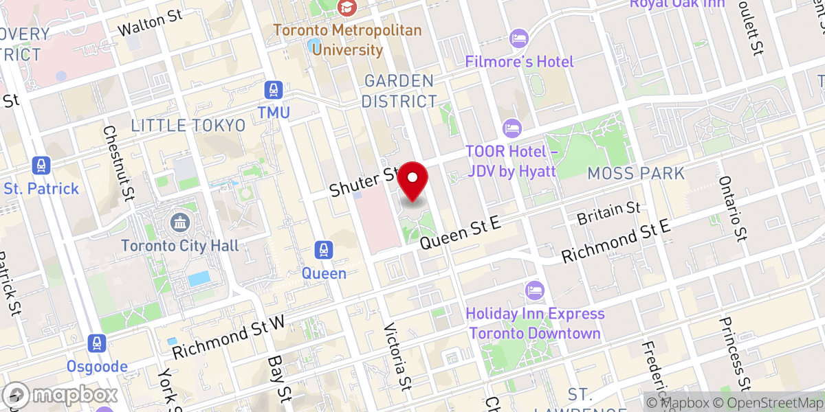 Map showing location of Metropolitan United Church