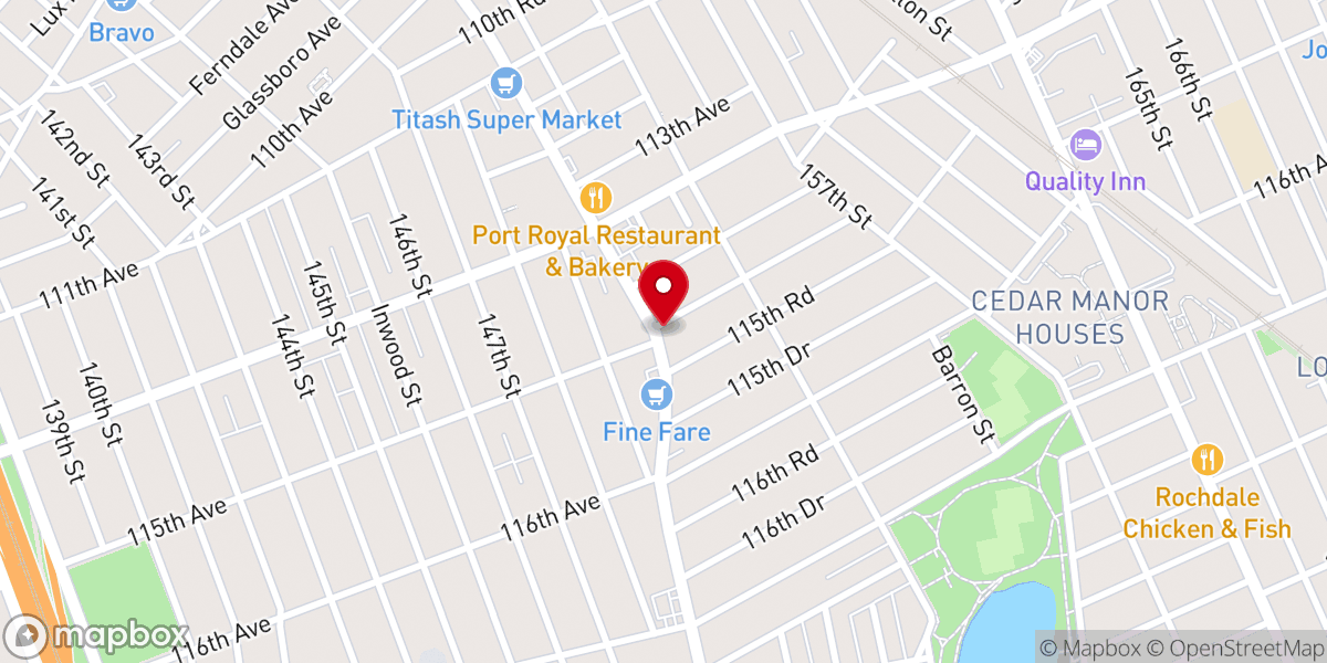 Map showing location of Friendly Apostolic Church