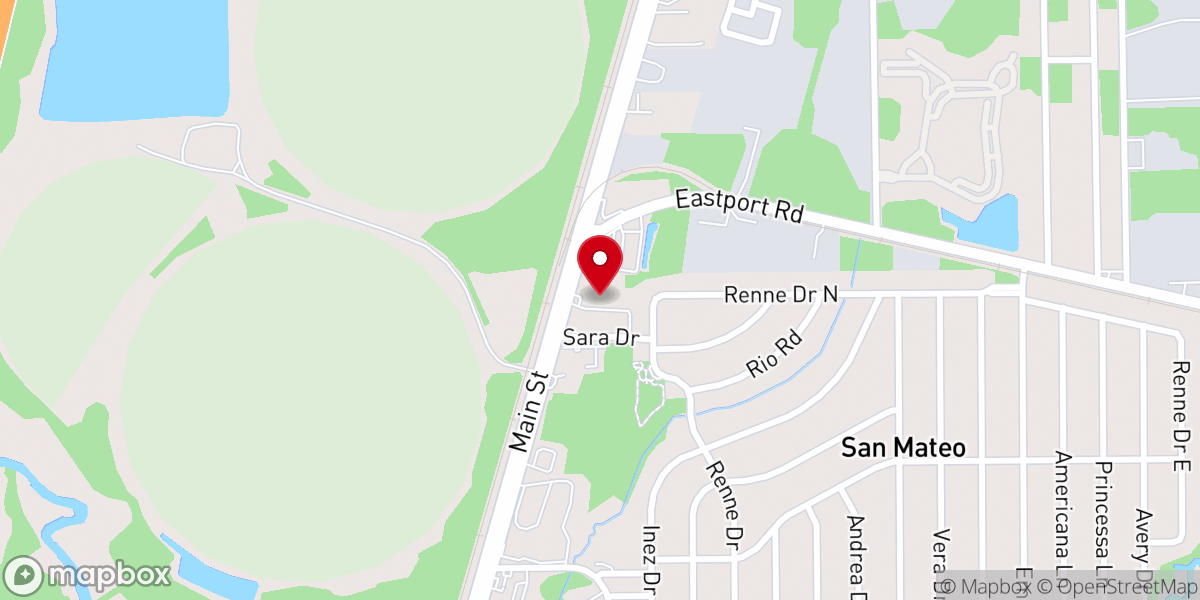 Map showing location of Cedar Bay Baptist Church