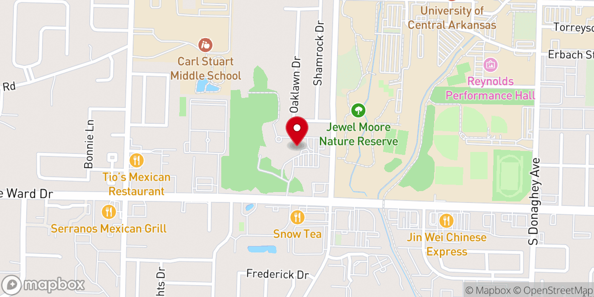 Map showing location of Second Baptist Church Conway/Greenbrier