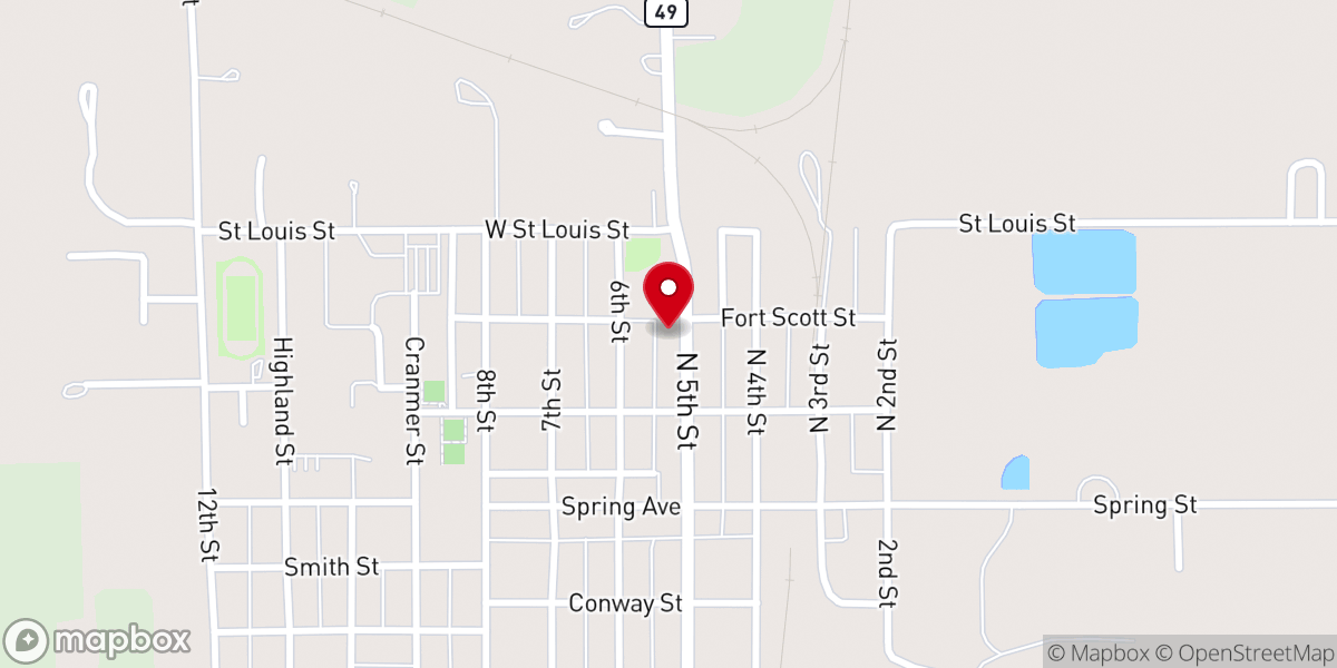 Map showing location of St. Joseph Catholic School