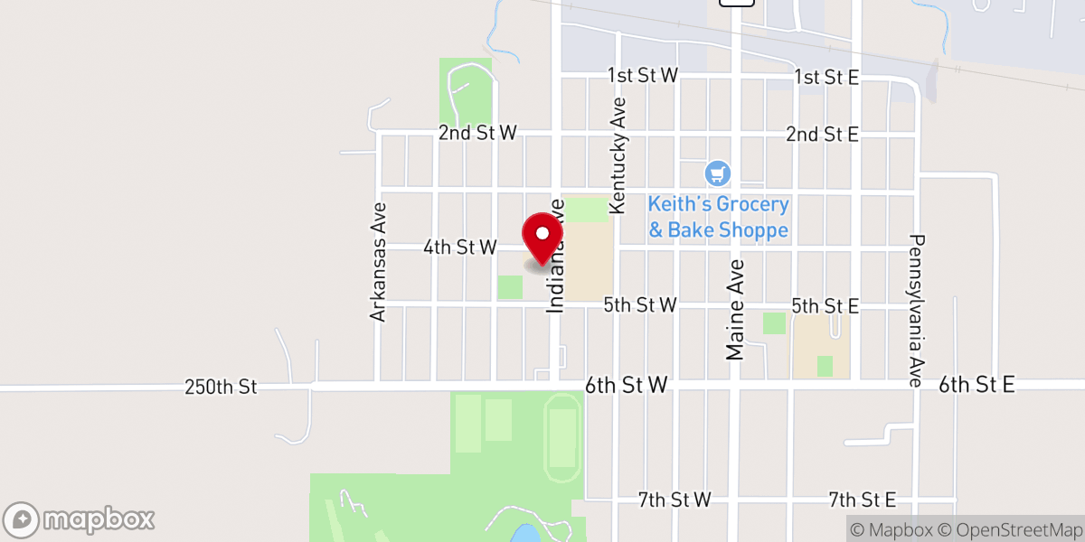 Map showing location of Zion Lutheran Church