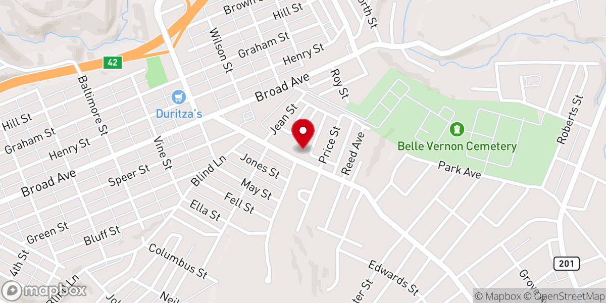 Map showing location of First Presbyterian Church