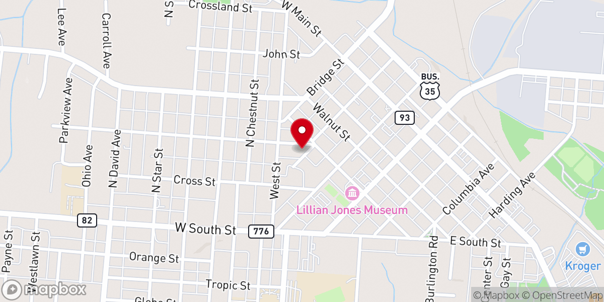 Map showing location of Grace United Methodist Church