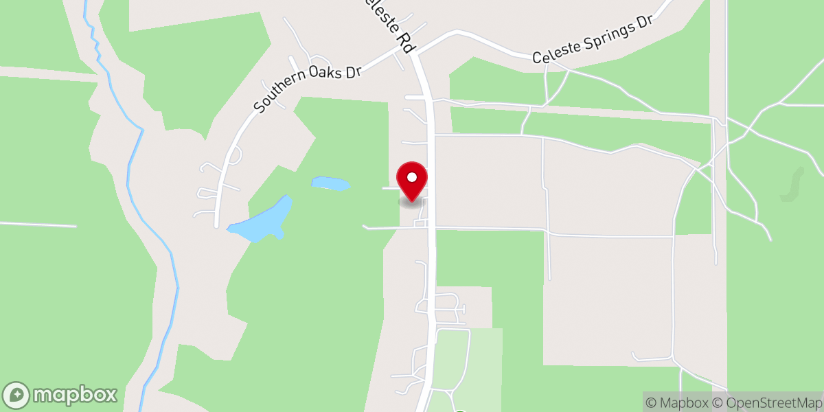 Map showing location of Celeste Road Baptist Church