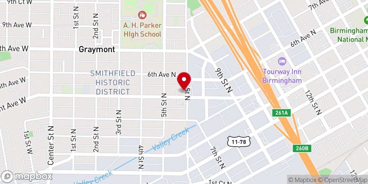 Map showing location of God's Faith Cathedral