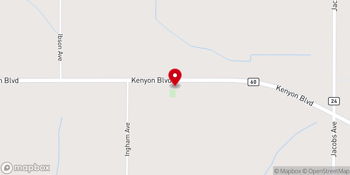 Map showing location of Prairieville Church