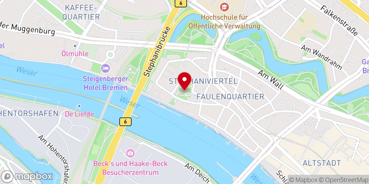 Map showing location of Kulturkirche St. Stephani