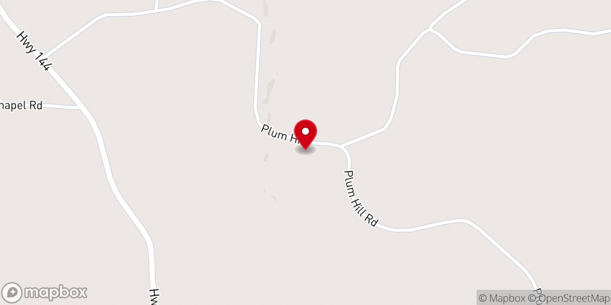 Map showing location of Plum Hill Church