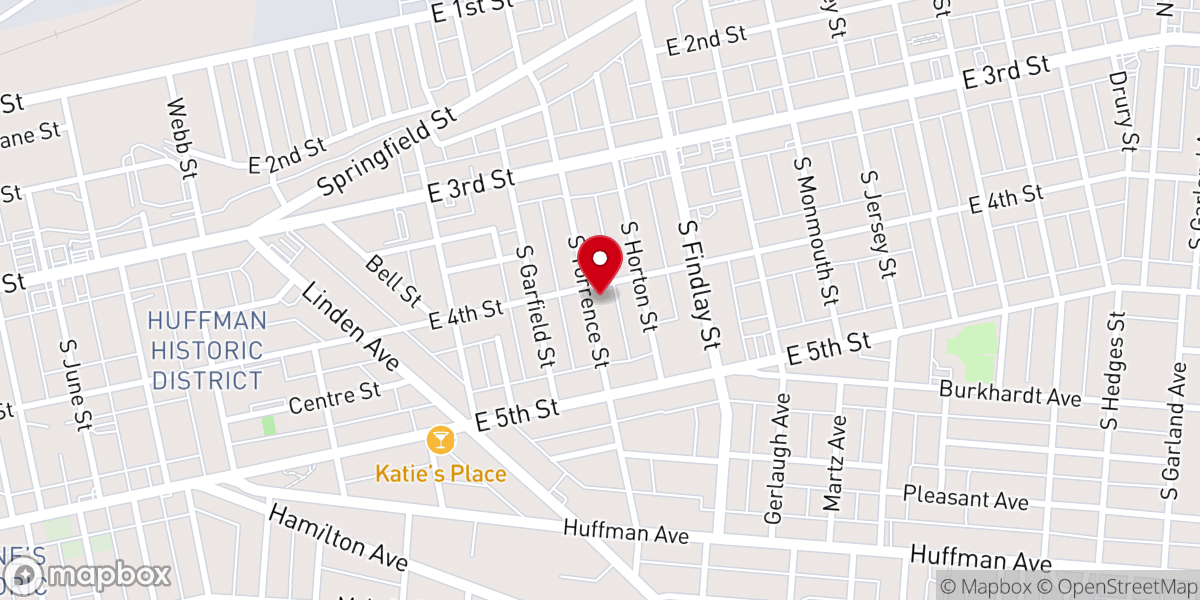 Map showing location of Eastview Baptist Church