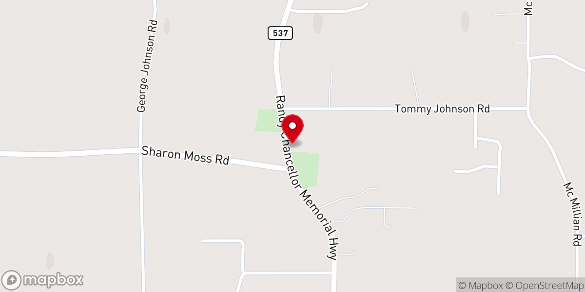 Map showing location of First Baptist Church of Sharon