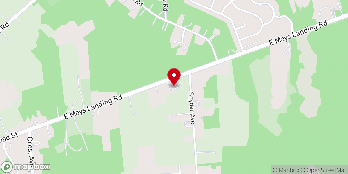 Map showing location of Pilgrim Holiness Church of Millville, NJ