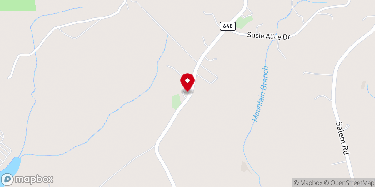 Map showing location of Old Concord Church