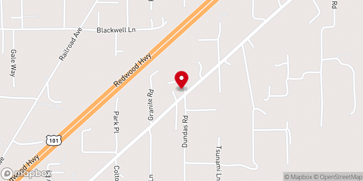 Map showing location of Crescent City All Tribes Foursquare Church