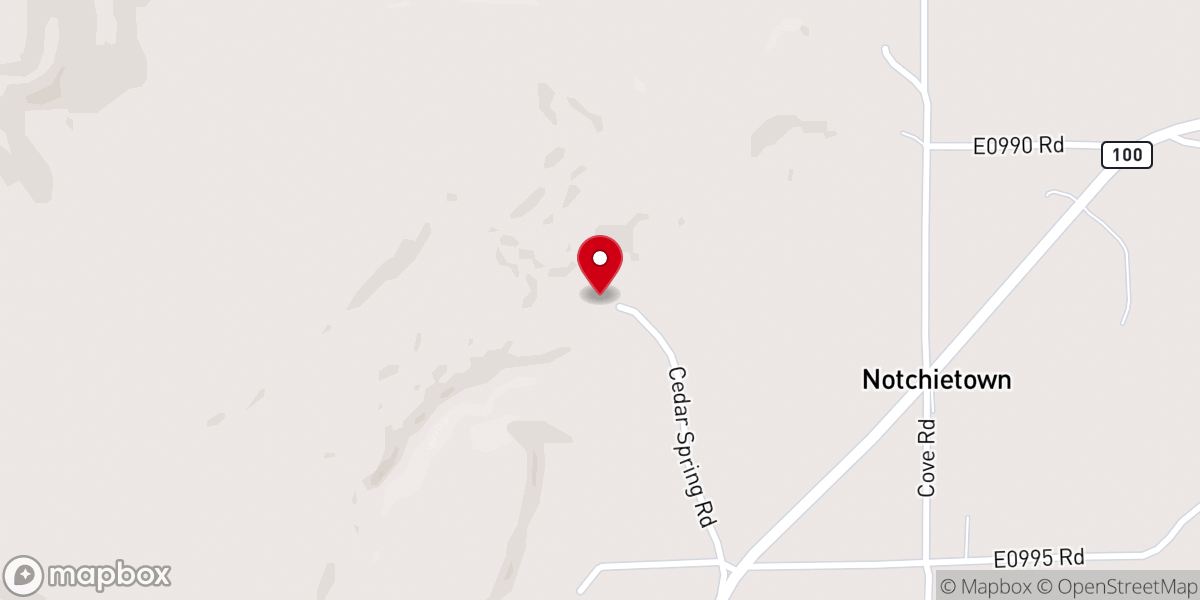 Map showing location of Cedar Spring Church