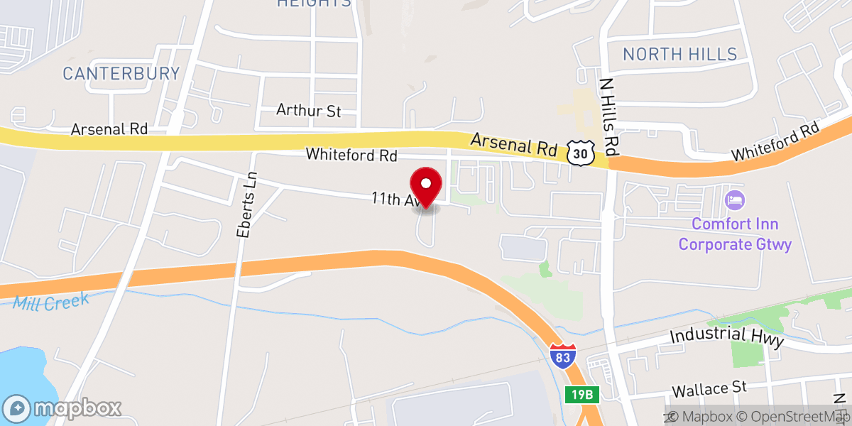 Map showing location of RCCG Living Spring York PA