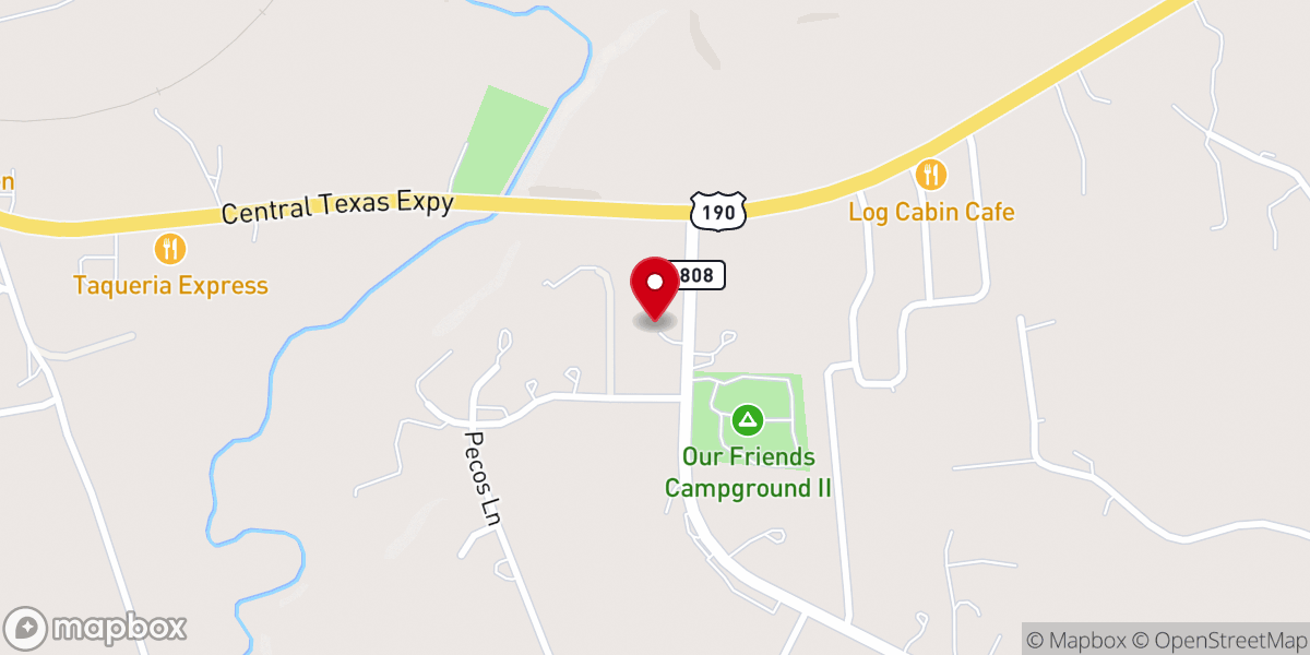 Map showing location of Kempner Family Church