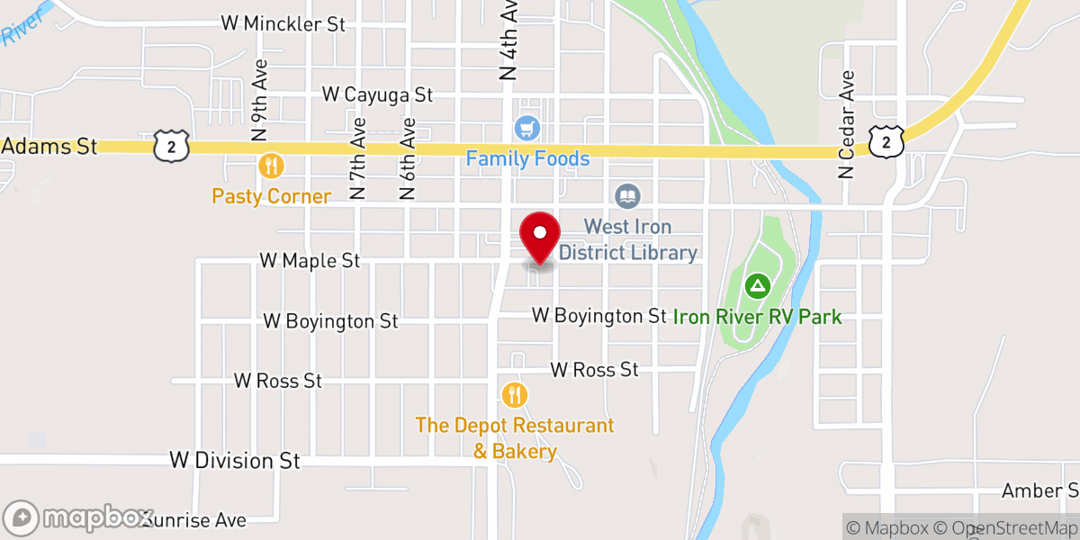 Map showing location of First Assembly of God