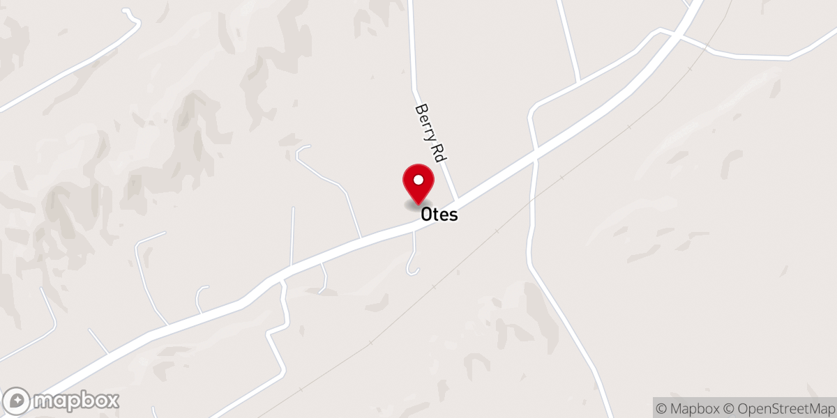 Map showing location of Otes United Methodist Church