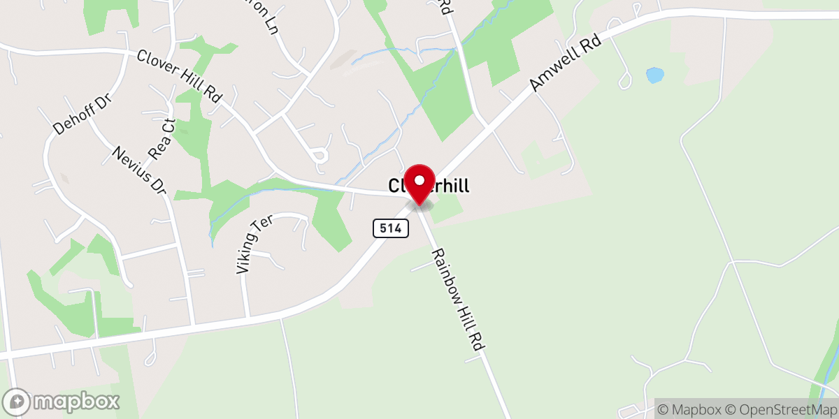 Map showing location of Clover Hill Reformed Church