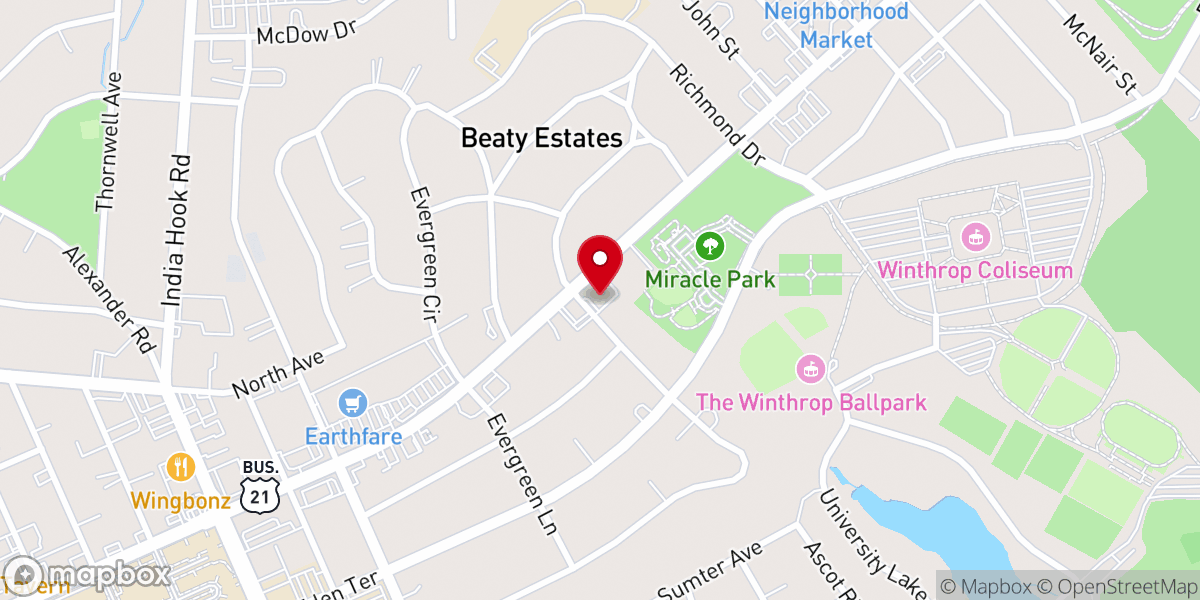 Map showing location of Trinity Bible Church