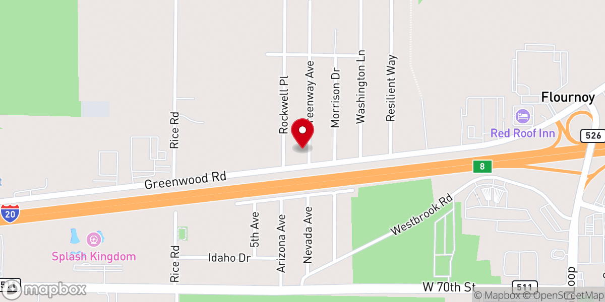 Map showing location of South Acres Baptist Church