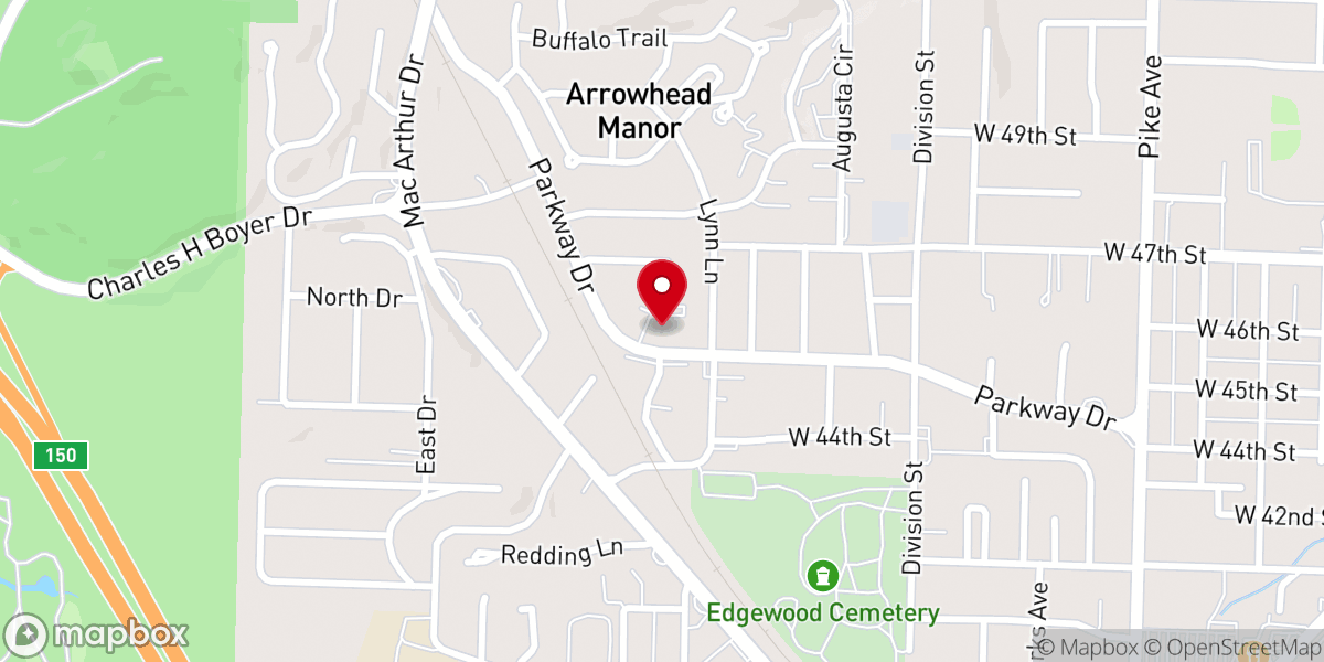 Map showing location of First Free Will Baptist Church