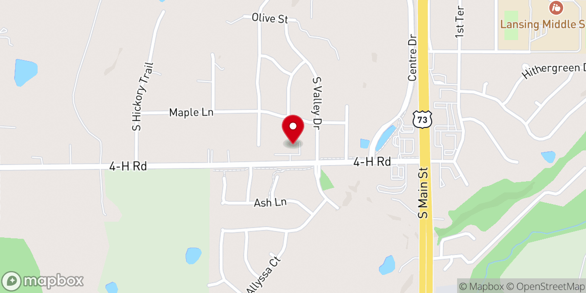 Map showing location of Lansing First Southern Baptist Church