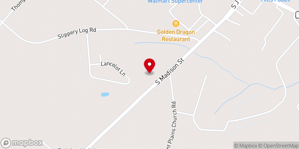 Map showing location of Victory Baptist Church
