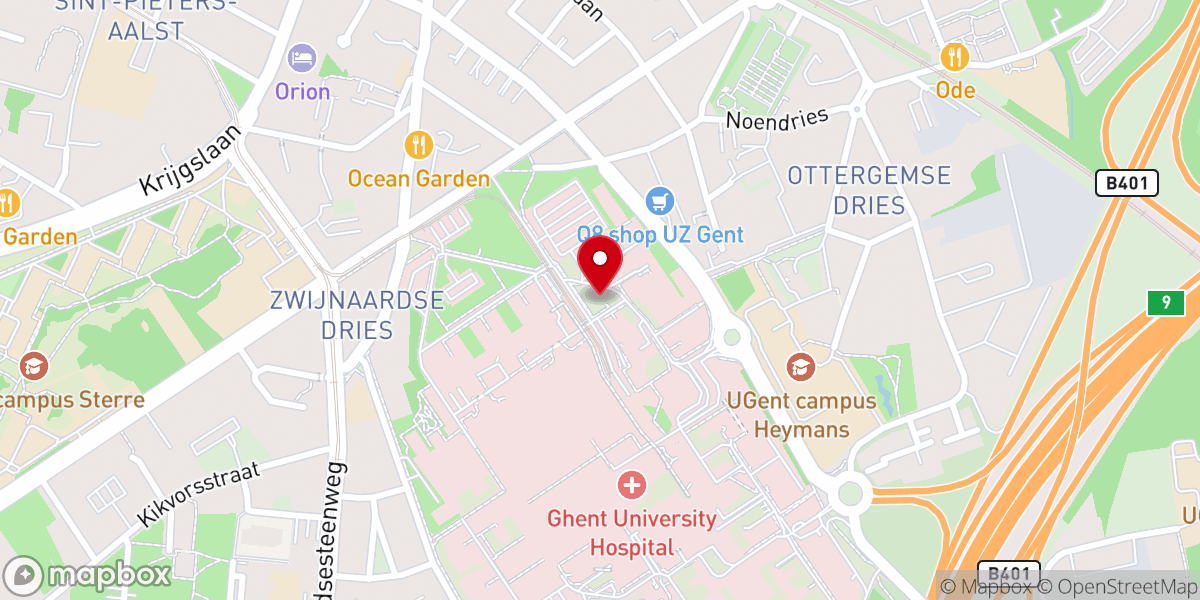Map showing location of Chapel - Ghent University Hospital