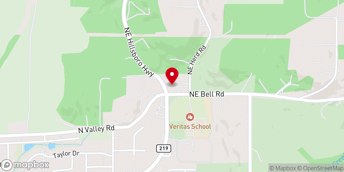 Map showing location of Chehalem Valley Baptist Church