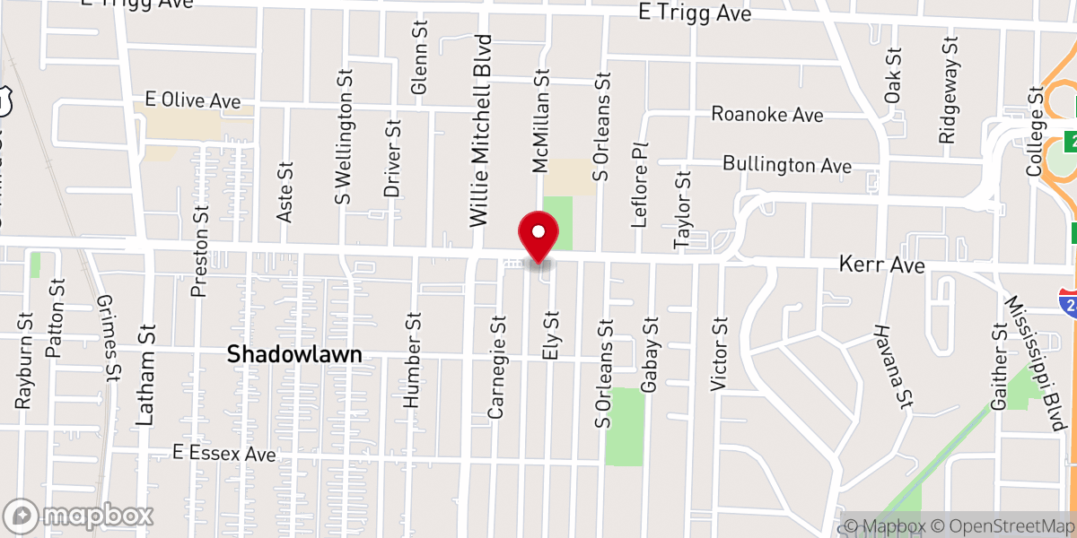 Map showing location of Southside Church of Christ