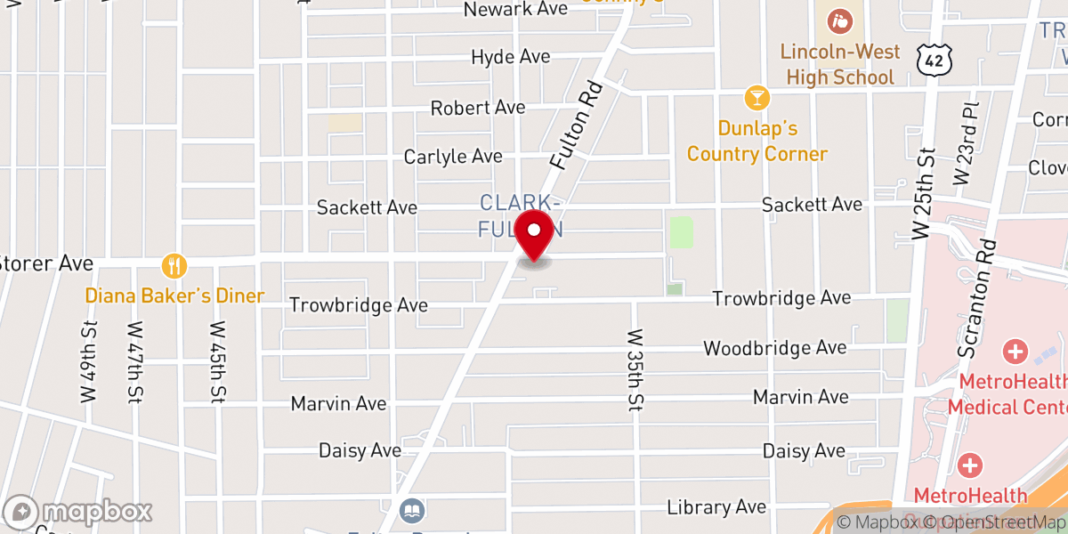 Map showing location of Bridge City Church