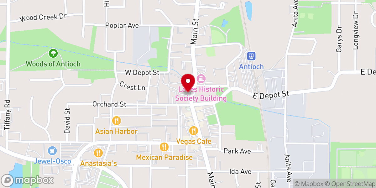 Map showing location of United Methodist Church of Antioch