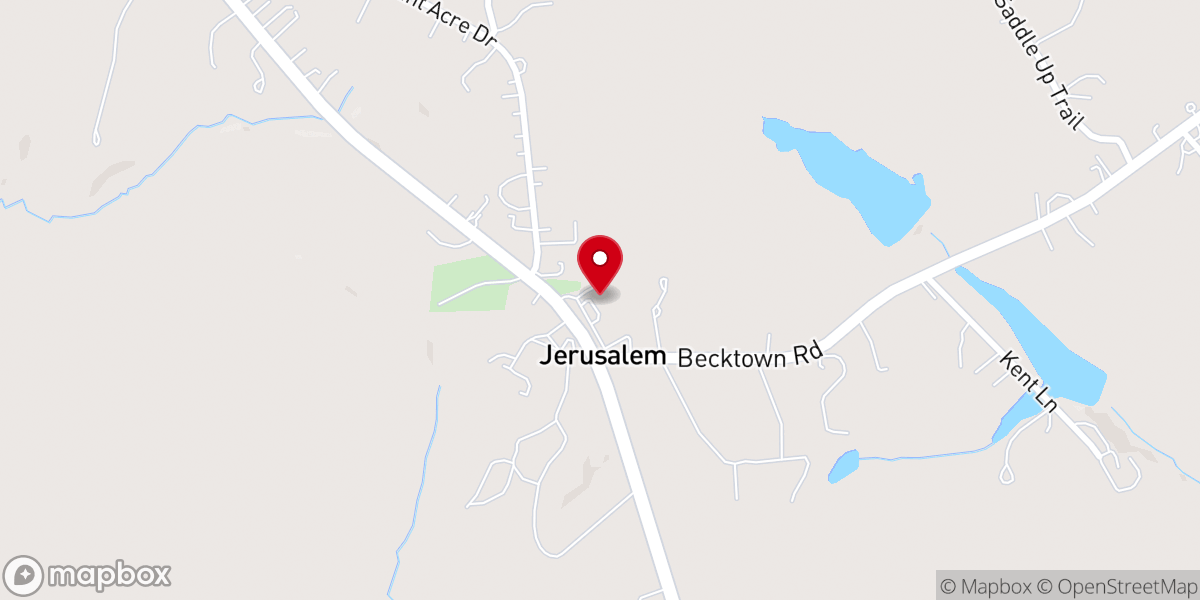 Map showing location of Jerusalem Baptist Church